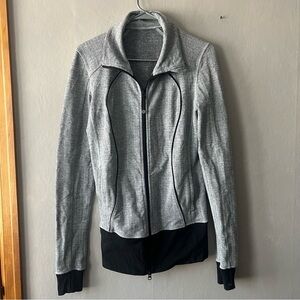 Lululemon Nice Asana Jacket *Herringbone Heathered Black White / Black Size 8